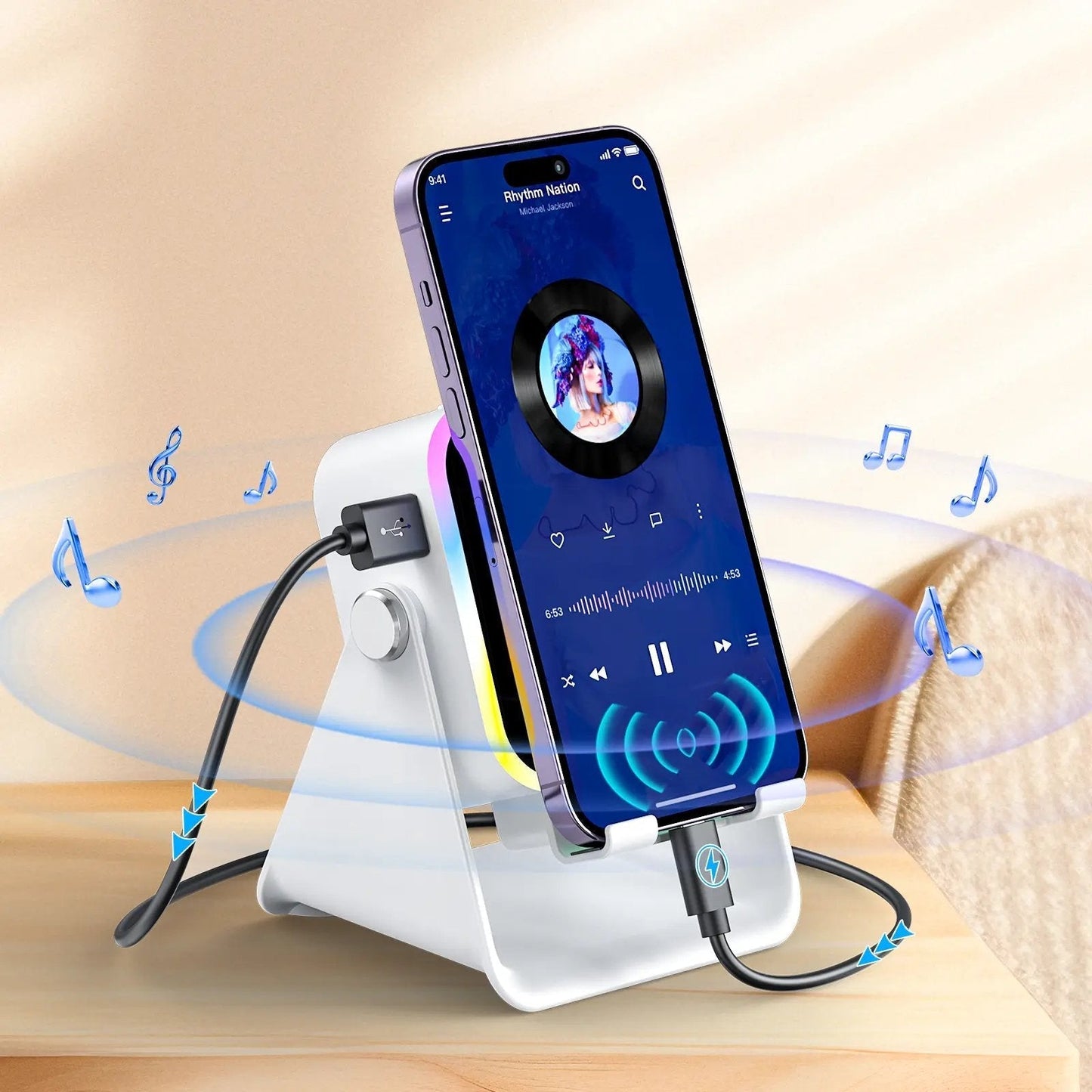 Junazilo® Wireless Induction Audio Speaker Stand upsell