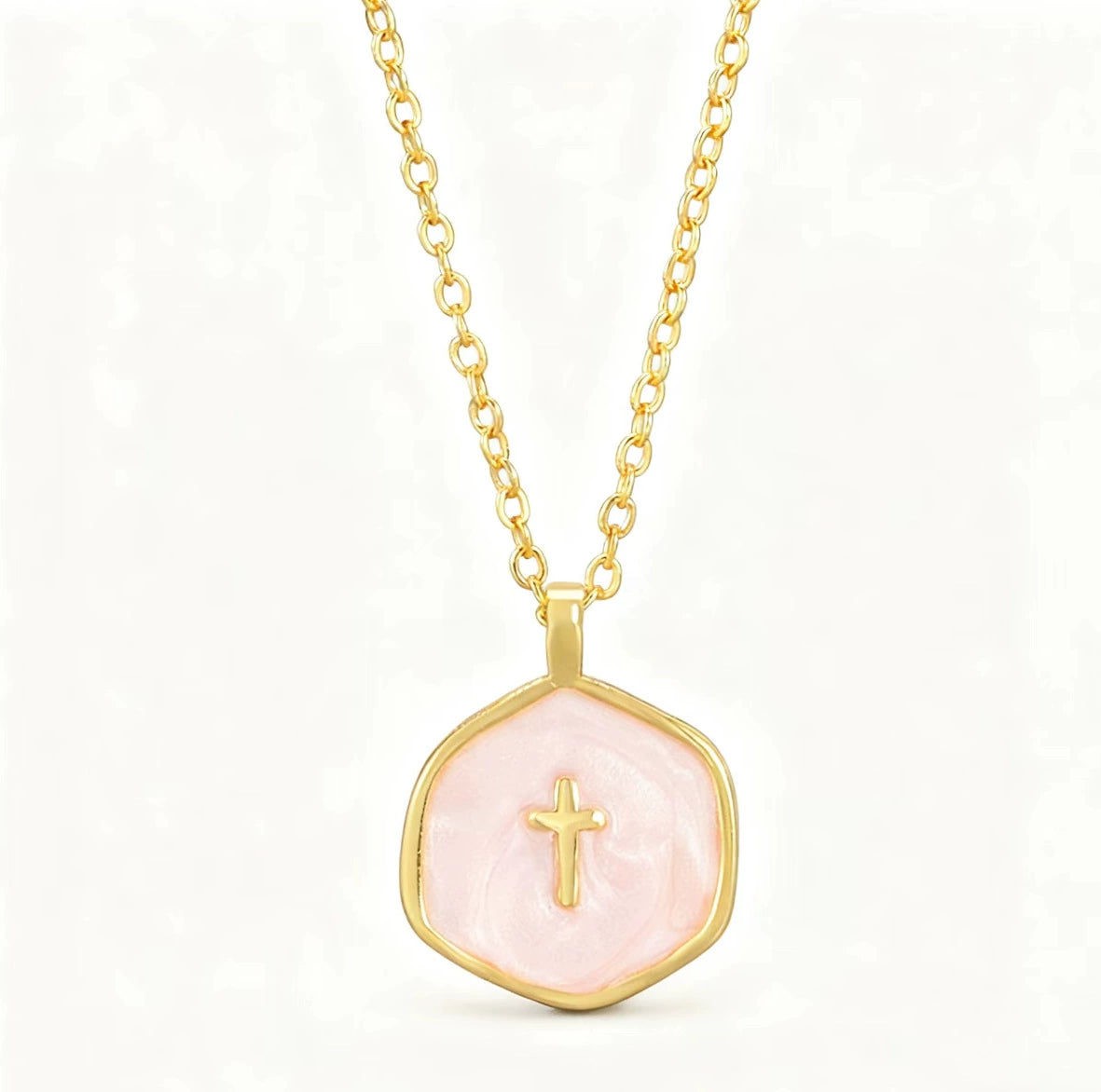 Junazilo® ✝️The "Serene Faith" Vintage Oval Cross Necklace
