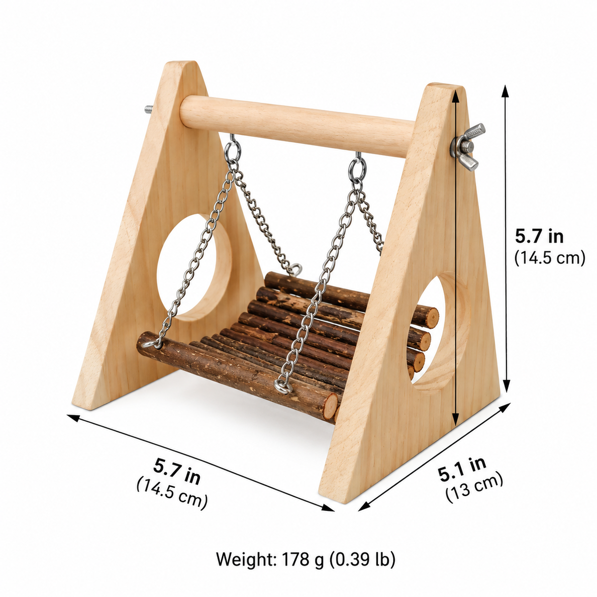 Woodland Swing — Natural Wooden Swing & Perch