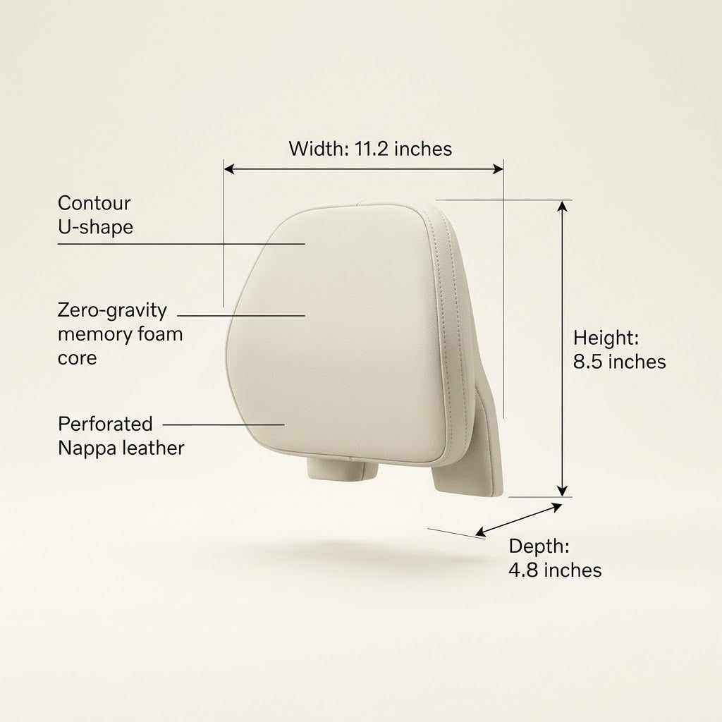 Aura Ergonomic Nappa Leather Car Headrest