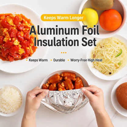 Junazilo® 🍽️Reusable Aluminum Foil Thermal Food Cover — Heat-Retaining, Washable & Freshness-Preserving Kitchen Essential