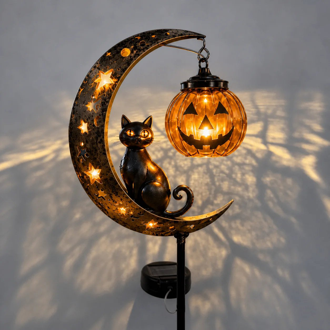 Junazilo® Pumpkin Moon Garden Stake Light