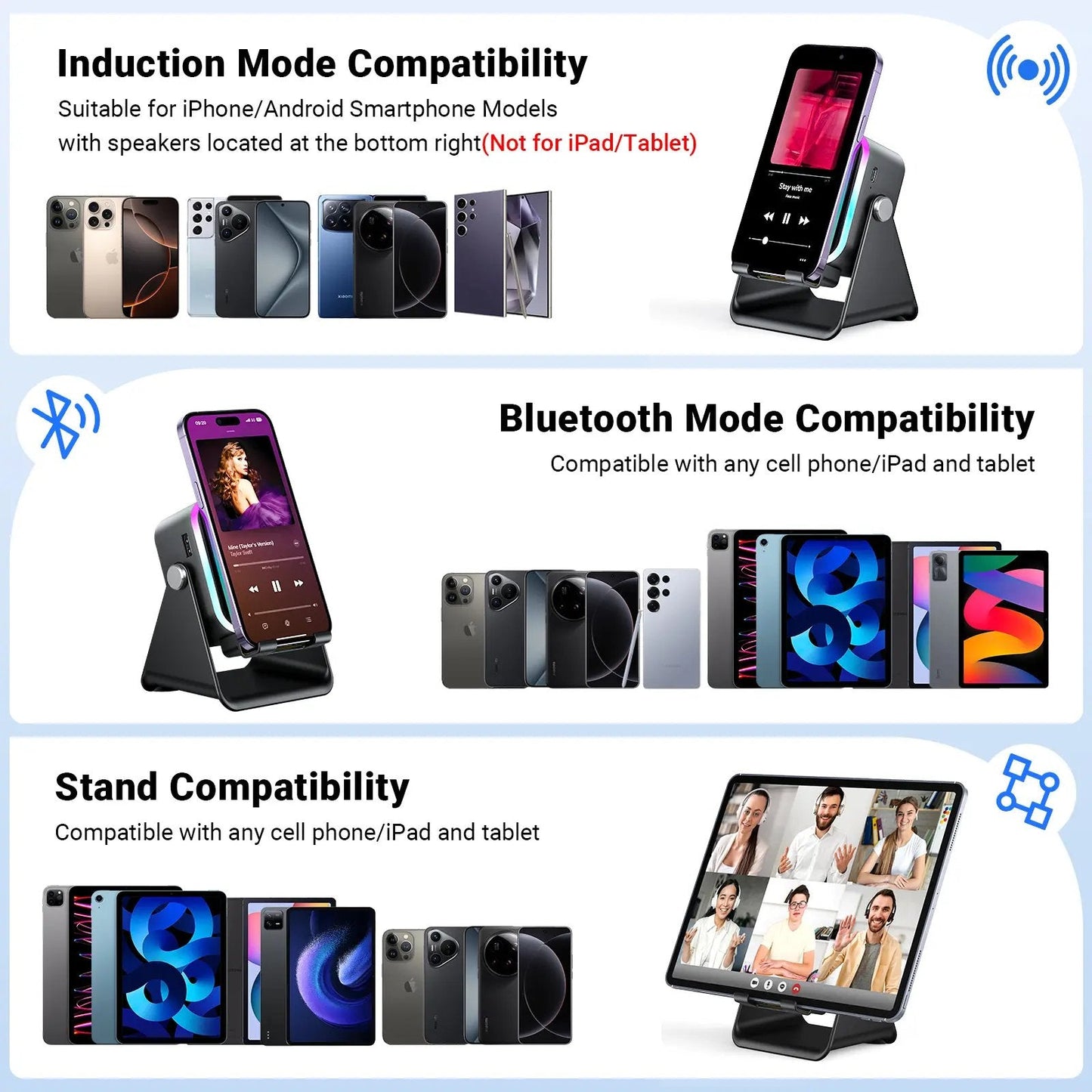 Junazilo® Wireless Induction Audio Speaker Stand upsell