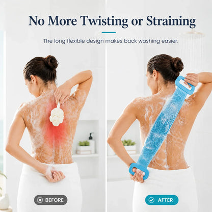 Junazilo® Silicone Bath Brush Double-Sided Exfoliating Back Scrubber upsell
