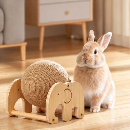 Natural Wood & Sisal Interactive Scratcher