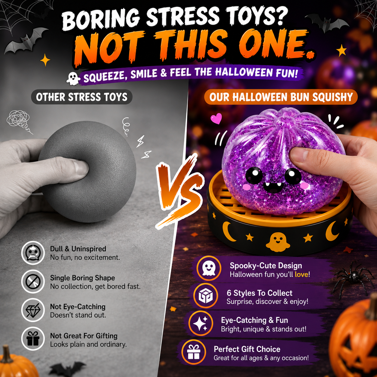 Junazilo® 🎃 Halloween Steamed Bun Squishy Mystery Box Toy
