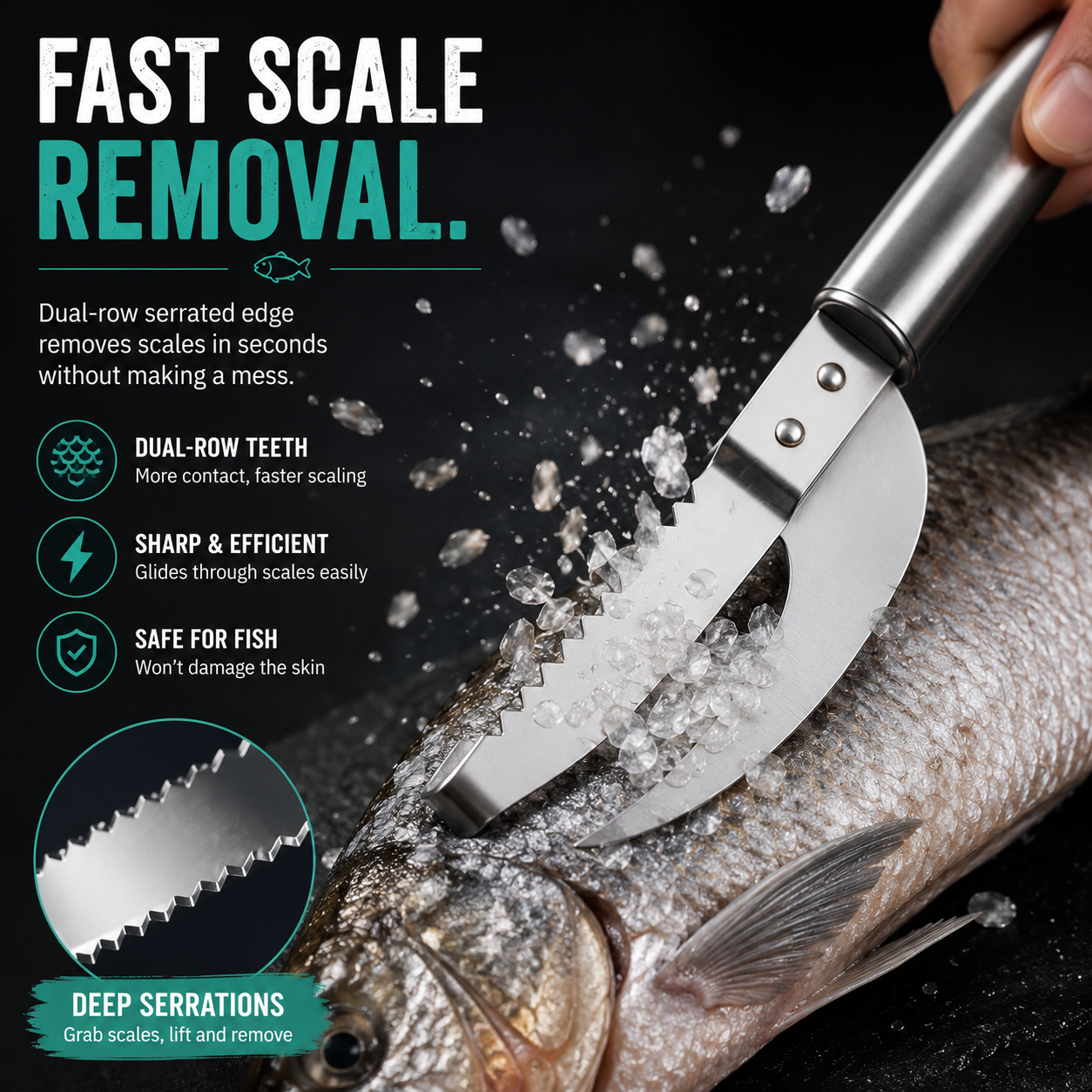 Junazilo® 3-in-1 Fish Scaler & Cleaning Knife