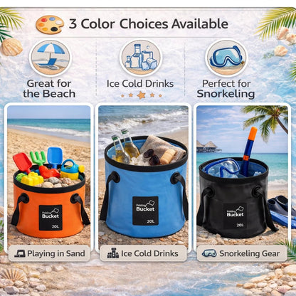 Junazilo® Portable Foldable Water Bucket - Perfect for Fishing, Camping, Traveling