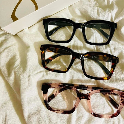 Junazilo® 👓3-pack Tortoiseshell Reading Glasses – Oversized Square Reading Glasses That Block Blue Light
