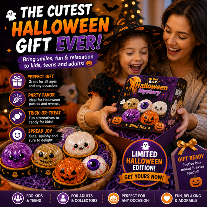 Junazilo® 🎃 Halloween Steamed Bun Squishy Mystery Box Toy