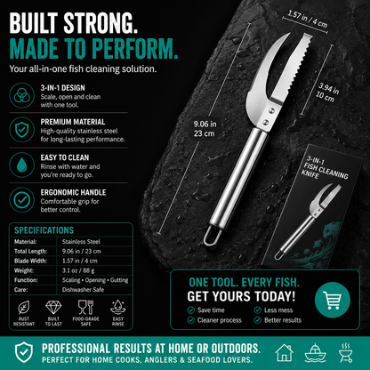 Junazilo® 3-in-1 Fish Scaler & Cleaning Knife