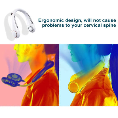 Junazilo® Portable Neck Fan, Bladeless Wearable Personal Fan, Hands-Free Cooling for Outdoor & Office