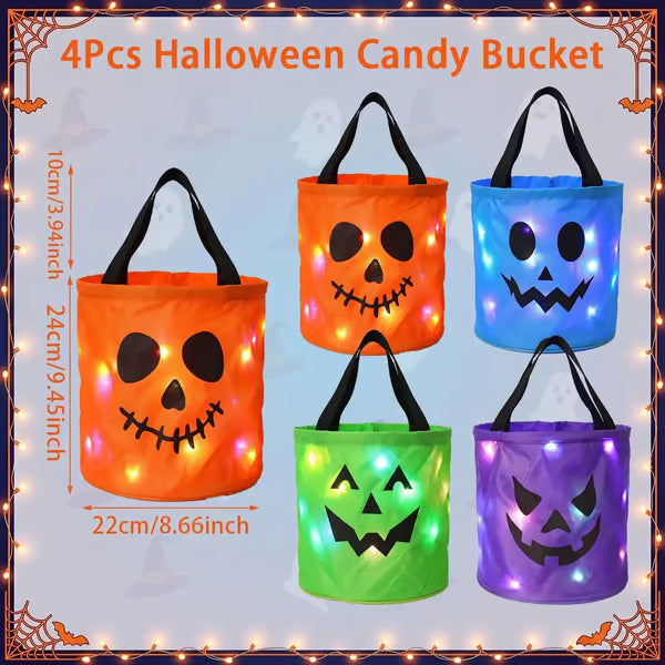 Junazilo® 🎃Halloween LED Candy Bucket Bags