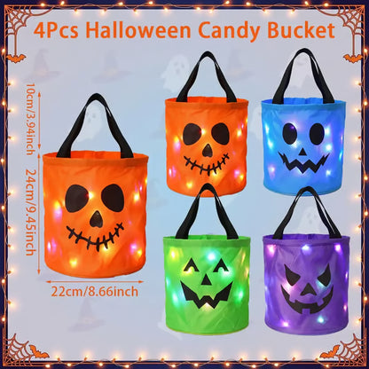 Junazilo® 🎃Halloween LED Candy Bucket Bags