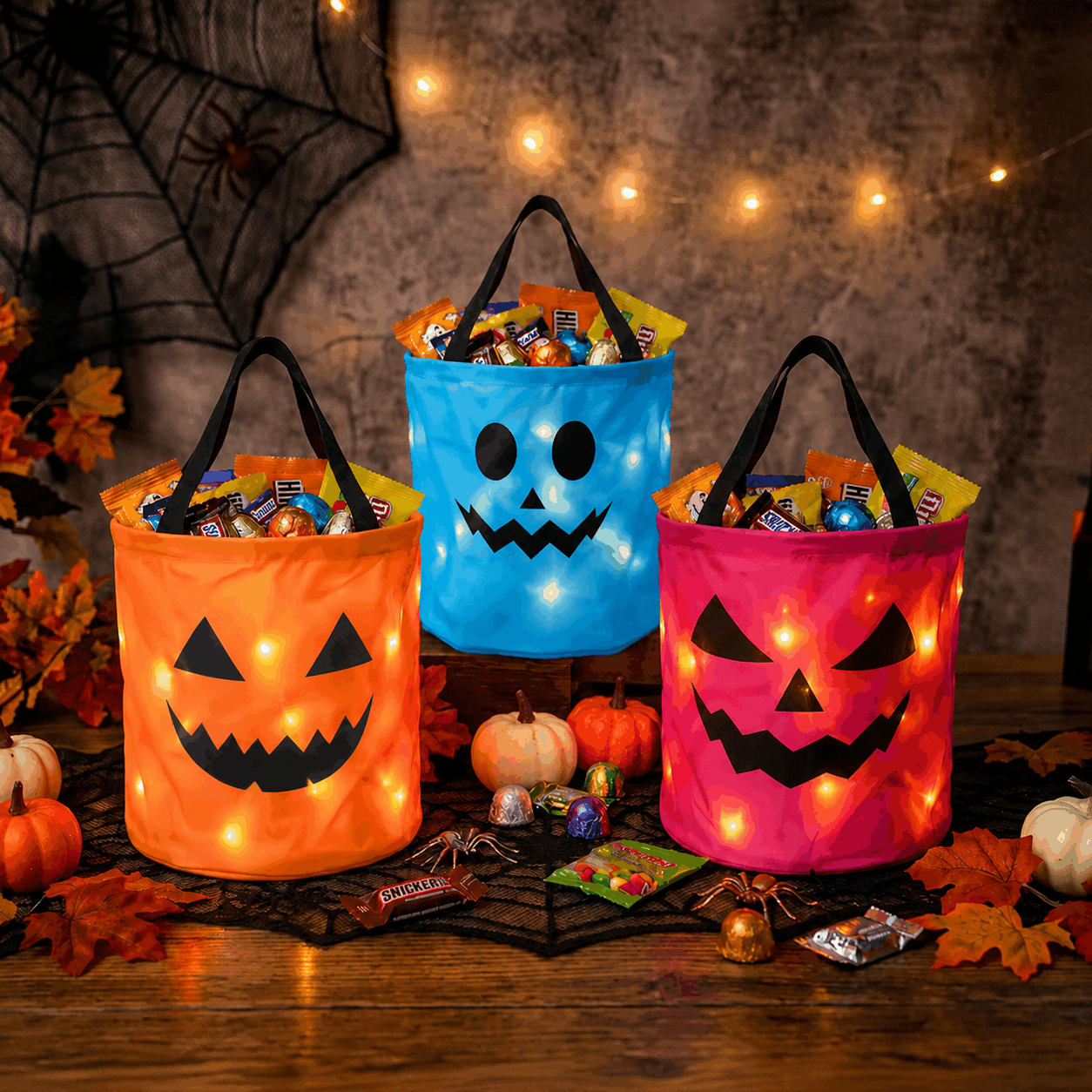 Junazilo® 🎃Halloween LED Candy Bucket Bags