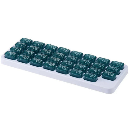 Junazilo® Monthly Pill Organizer with Lid Travel Case for Vitamins & Medications