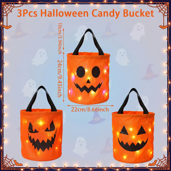 Junazilo® 🎃Halloween LED Candy Bucket Bags