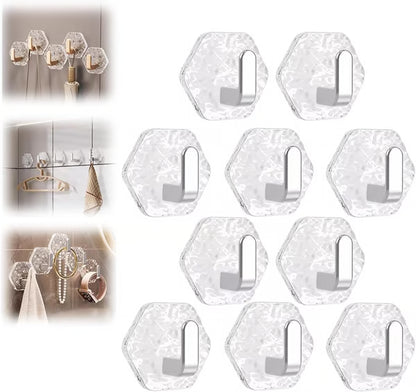 Junazilo® Hexagonal Ripple Heavy Duty Hooks for Bathroom, Kitchen & Household Organization upsell