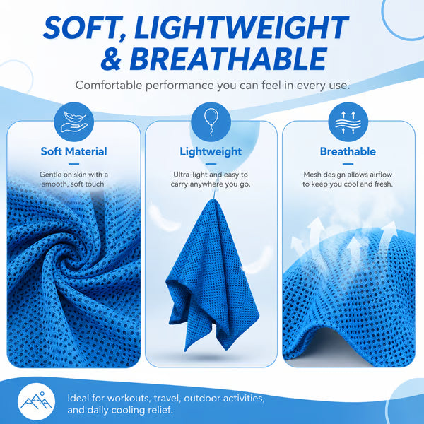 Junazilo® 🏃❄️Cold Sweat Towel You Can Use Anywhere, Anytime! Reusable Soft Absorbent Cooling Portable