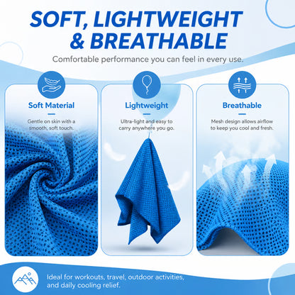 Junazilo® 🏃❄️Cold Sweat Towel You Can Use Anywhere, Anytime! Reusable Soft Absorbent Cooling Portable
