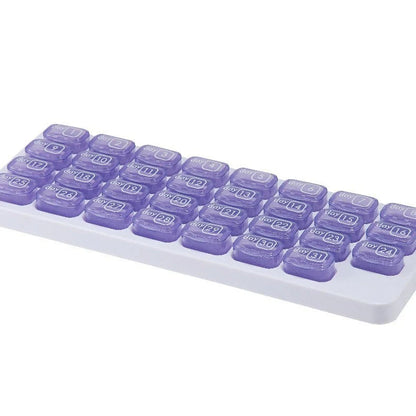 Junazilo® Monthly Pill Organizer with Lid Travel Case for Vitamins & Medications