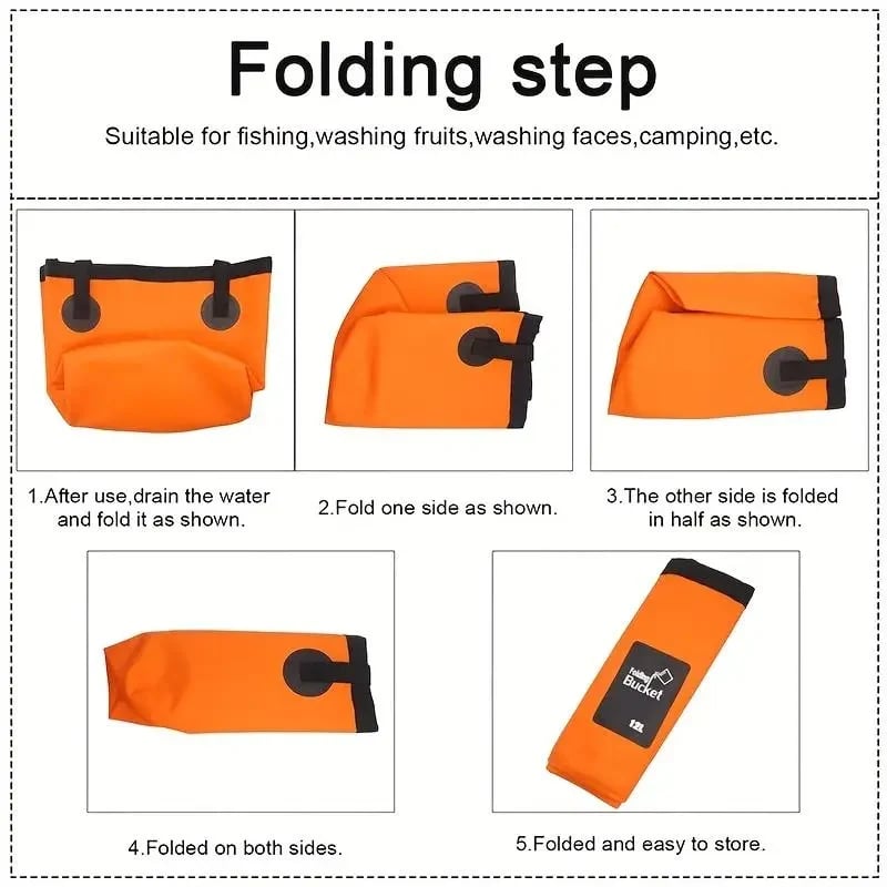Junazilo® Portable Foldable Water Bucket - Perfect for Fishing, Camping, Traveling