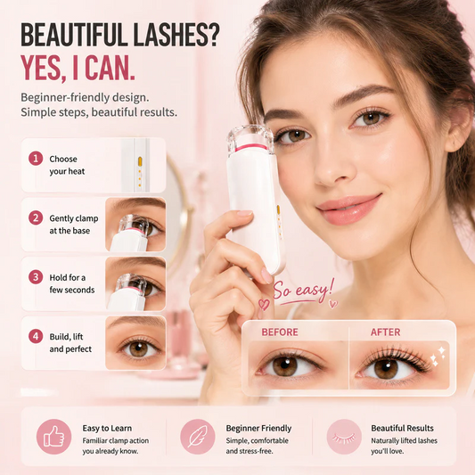 Junazilo® Rechargeable Heated Eyelash Curler for Long-Lasting Curl