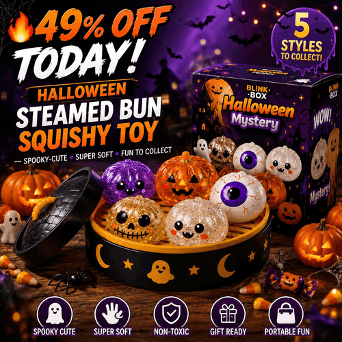 Junazilo® 🎃 Halloween Steamed Bun Squishy Mystery Box Toy