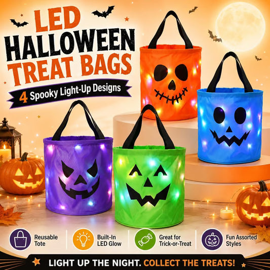 Junazilo® 🎃Halloween LED Candy Bucket Bags