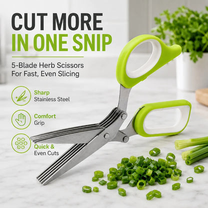 Junazilo® ✂️ Five-Blade Kitchen Scissors — The Ultimate Tool for Quickly Chopping Fresh Herbs and Spices