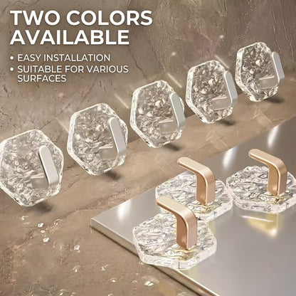 Junazilo® Hexagonal Ripple Heavy Duty Hooks for Bathroom, Kitchen & Household Organization upsell