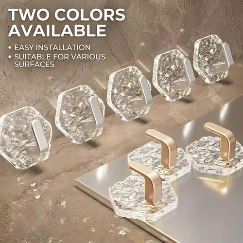 Junazilo® Hexagonal Ripple Heavy Duty Hooks for Bathroom, Kitchen & Household Organization upsell