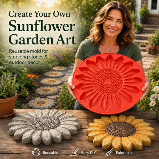 Junazilo® Reusable Sunflower Stepping Stone Mold