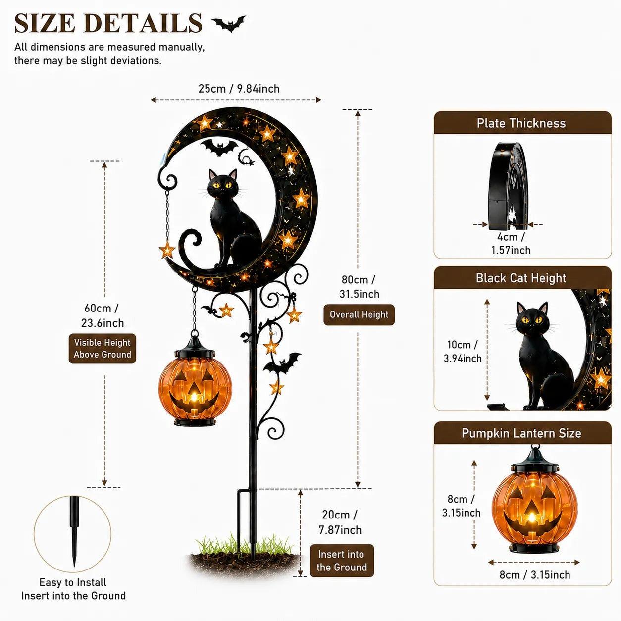 Junazilo® Pumpkin Moon Garden Stake Light