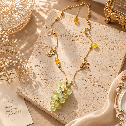 The Verdant Muse Grape Cluster Necklace