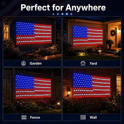 Junazilo® Solar American Flag Lights Outdoor