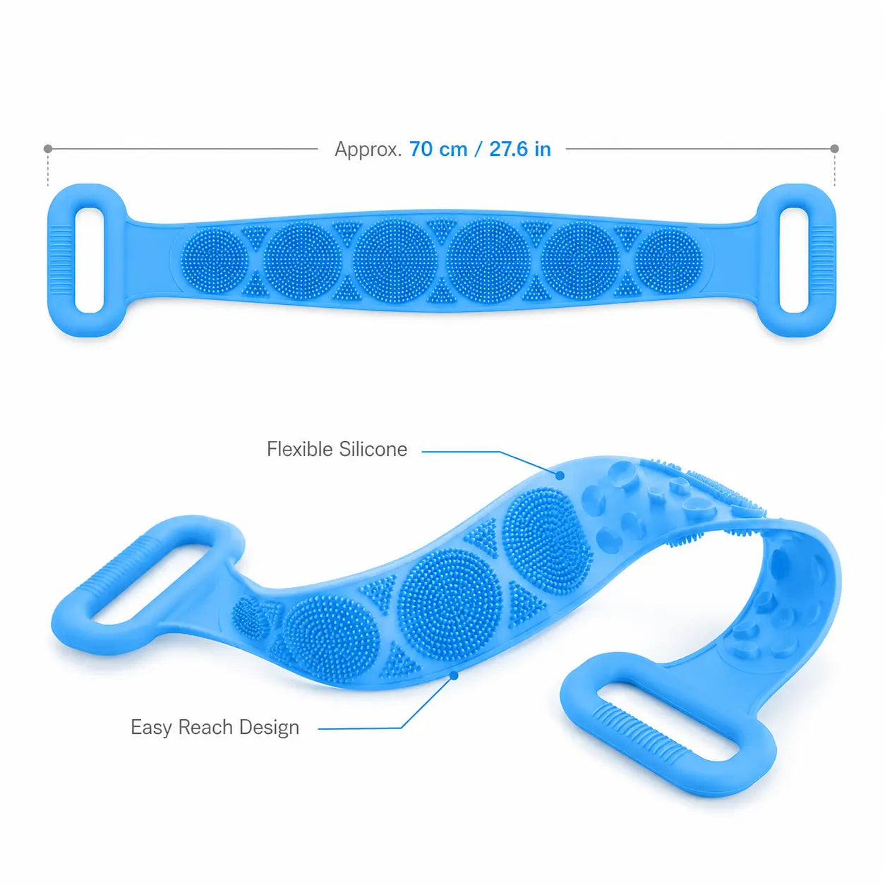 Junazilo® Silicone Bath Brush Double-Sided Exfoliating Back Scrubber upsell
