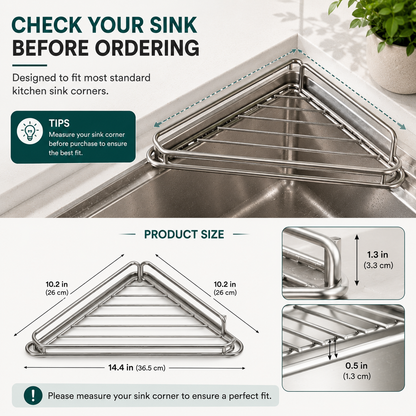 Junazilo® Corner Sink Draining Shelf