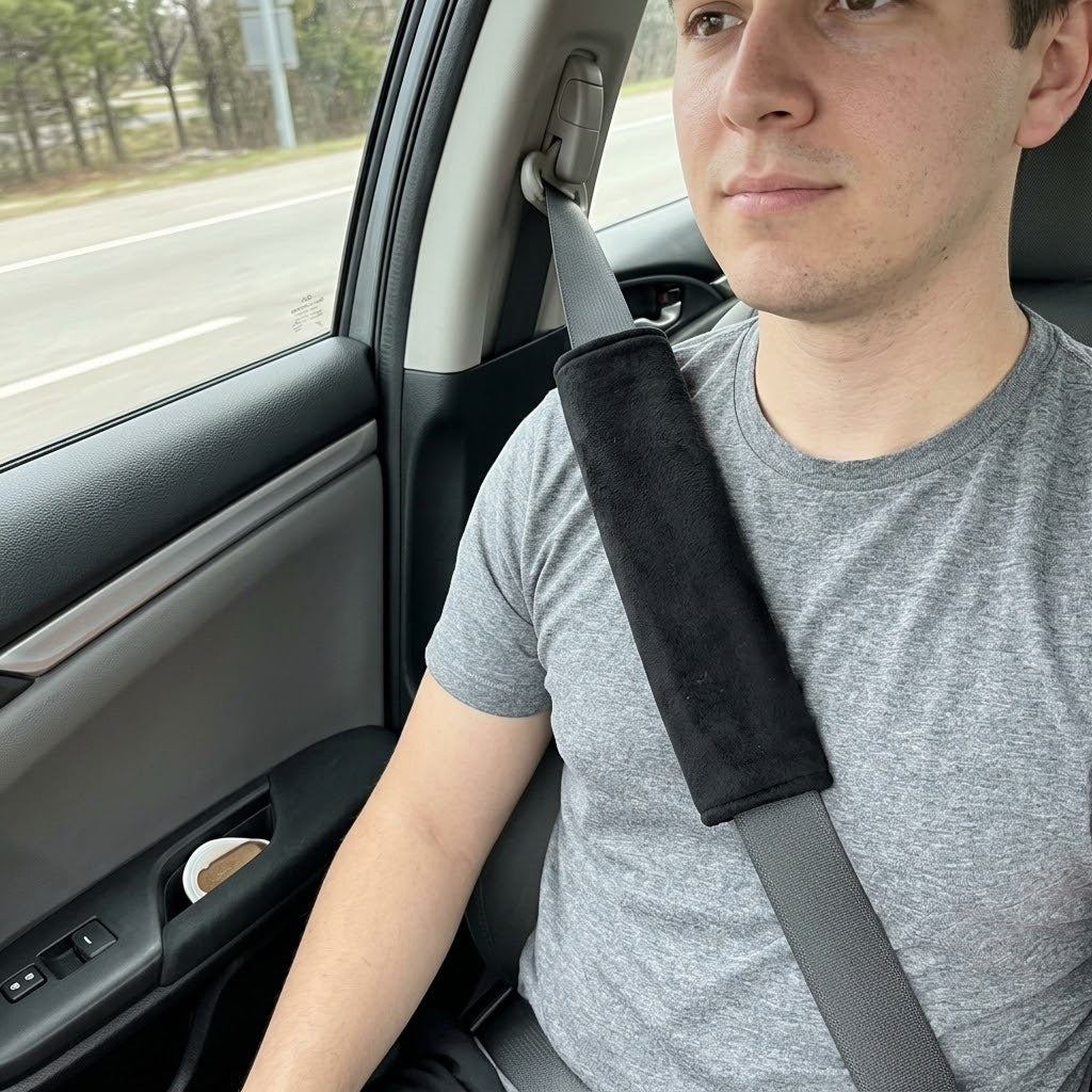 LuxeDrive Premium Ergonomic Seat Belt Cushion