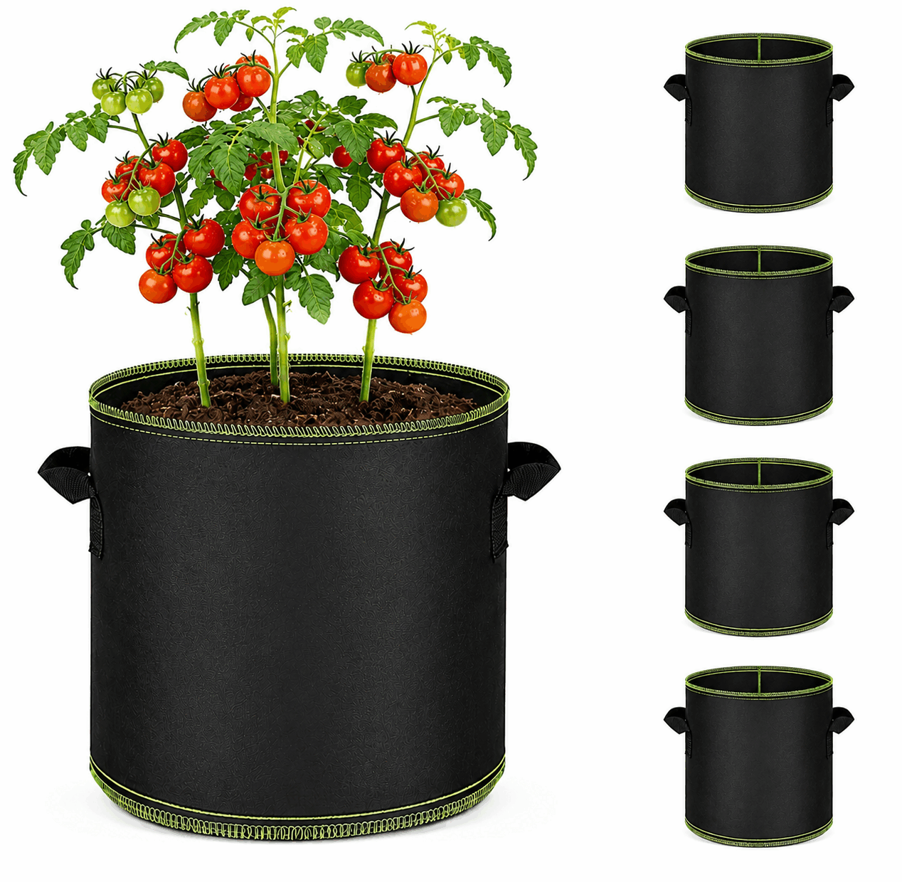 Junazilo®  🌱 5 Gallon Grow Bags – Heavy Duty Aeration Fabric Pots with Handles for Vegetables, Flowers & Fruits 🪴 upsell