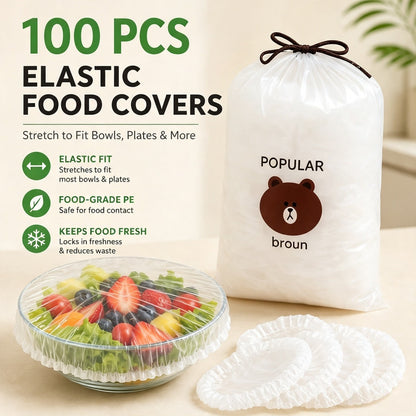 Junazilo® 🥗100PCS Stretch Bowl Covers – Freshness Sealed, Waste Reduced upsell
