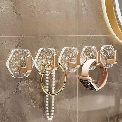 Junazilo® Hexagonal Ripple Heavy Duty Hooks for Bathroom, Kitchen & Household Organization upsell