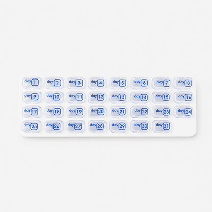Junazilo® Monthly Pill Organizer with Lid Travel Case for Vitamins & Medications