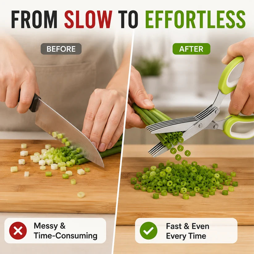 Junazilo® ✂️ Five-Blade Kitchen Scissors — The Ultimate Tool for Quickly Chopping Fresh Herbs and Spices
