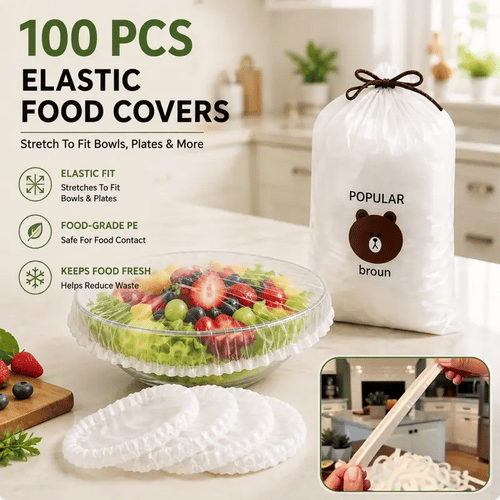 Junazilo® 🥗100PCS Stretch Bowl Covers – Freshness Sealed, Waste Reduced