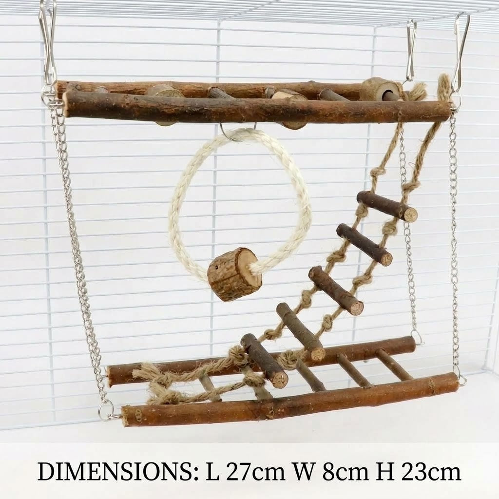 The ArborHaven Suspended Natural Wood Pet Playground