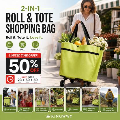 Junazilo® Foldable 2-in-1 Shopping Bag