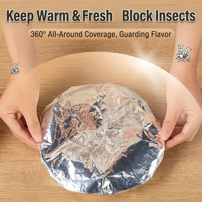 Junazilo® 🍽️Reusable Aluminum Foil Thermal Food Cover — Heat-Retaining, Washable & Freshness-Preserving Kitchen Essential
