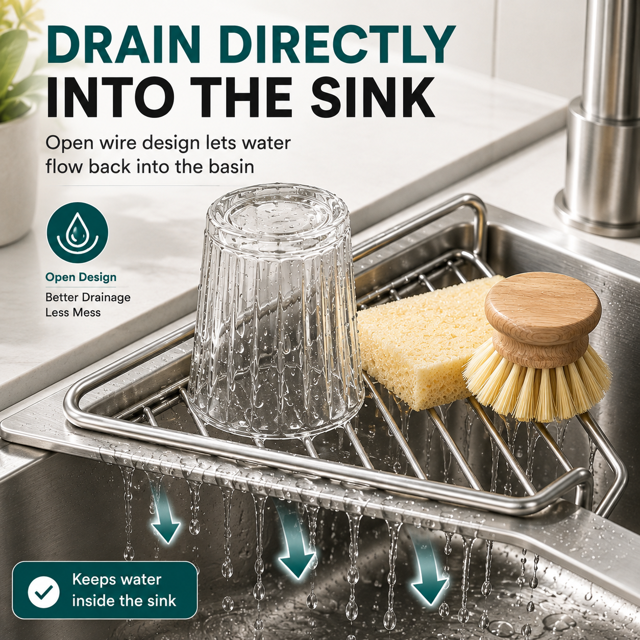 Junazilo® Corner Sink Draining Shelf