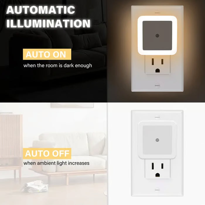 Junazilo® Dusk-to-Dawn LED Night Lights (Warm White, Plug-In) upsell